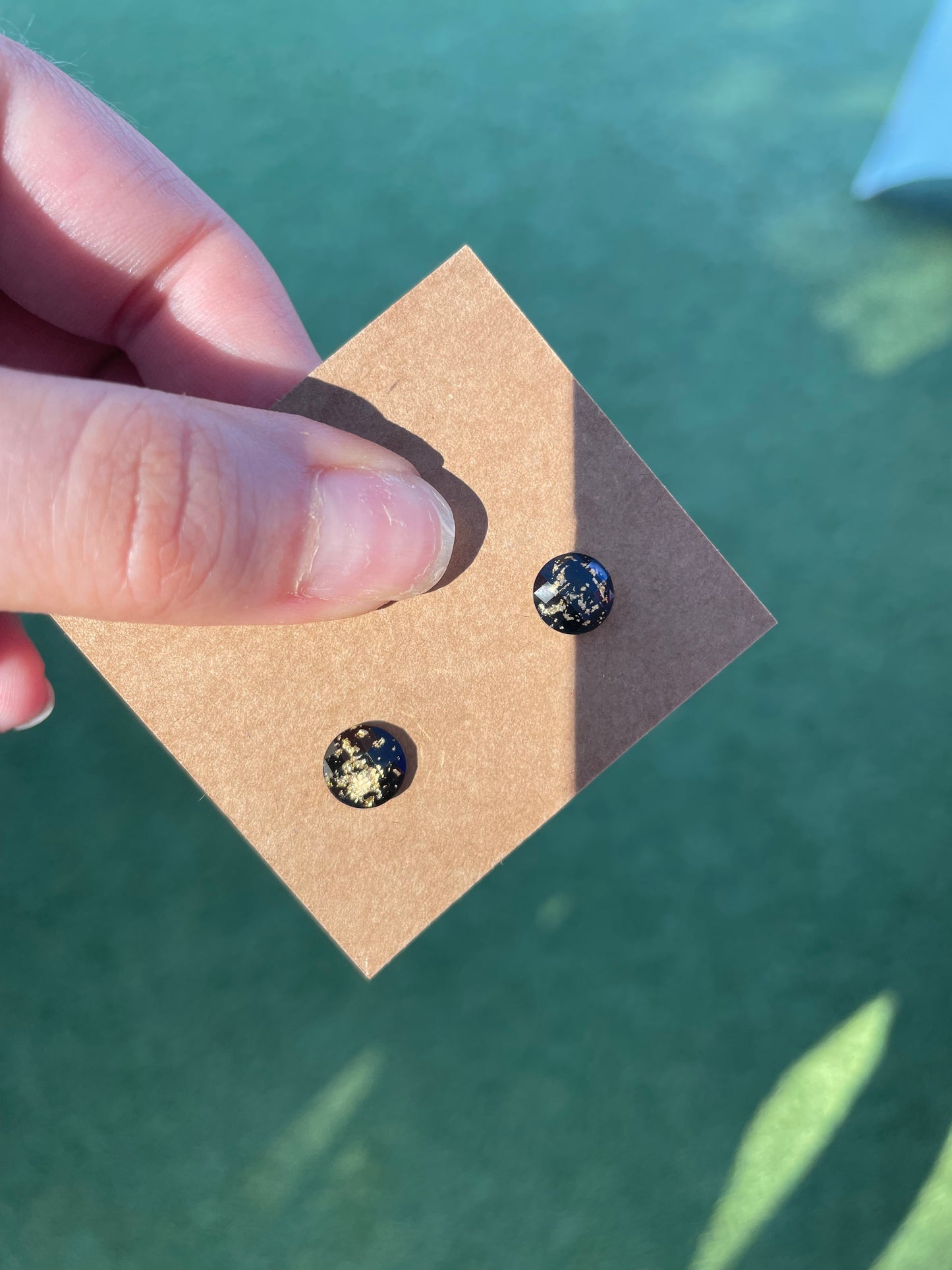 Gold Leaf Earring Studs