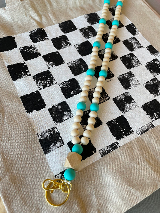 Turquoise Beaded Lanyard