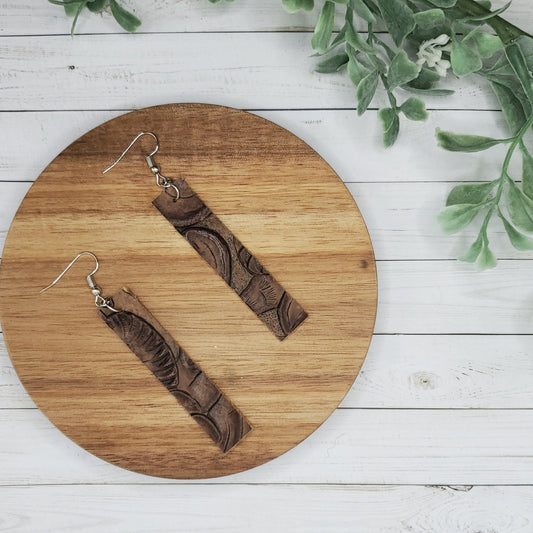 Brown Leather Earrings